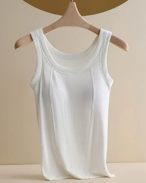 Cami‑Top Solid Farve Med Indbygget Bh