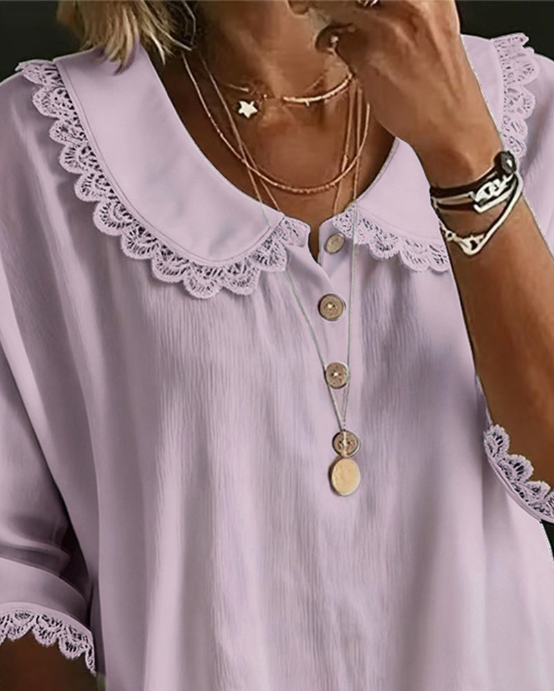 Bluse Blonder Indsat Peter Pan Krave