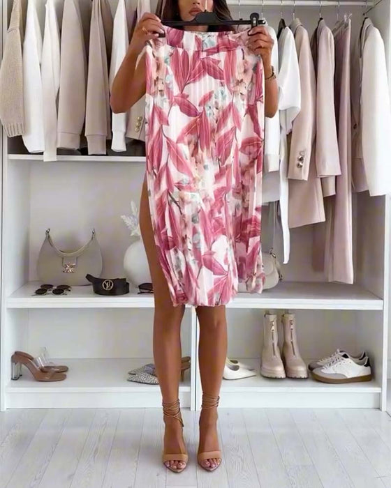 Nederdel Harmonikapresset Blomstret