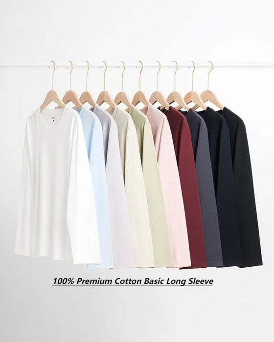 T-Shirt Herre Rund Hals Langærmet Slids