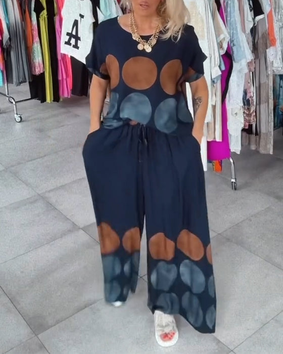 Sæt Street Fashion Afslappet Print Todelt