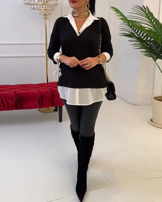 Top Sort Og Hvid Patchwork Krave