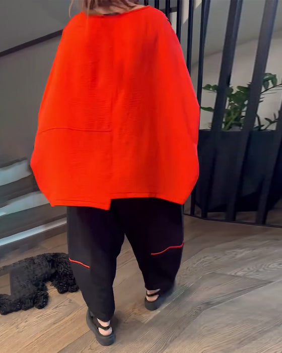 Sæt Løse Bloomers Casual Farveblokering