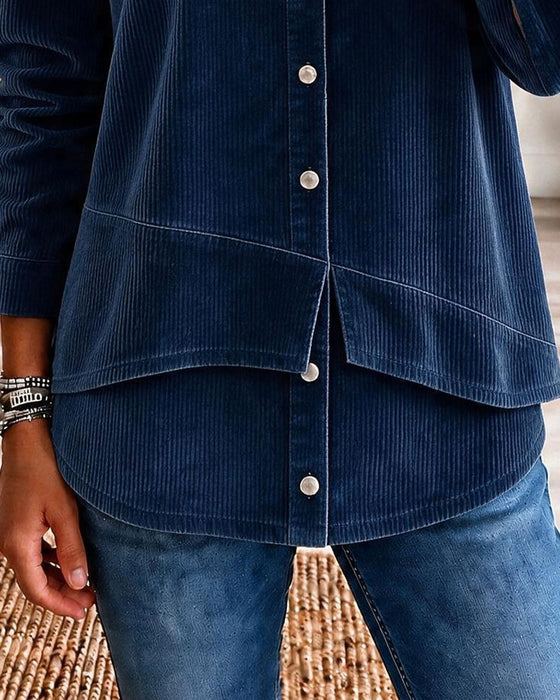 Bluse Fløjl Asymmetrisk Kant