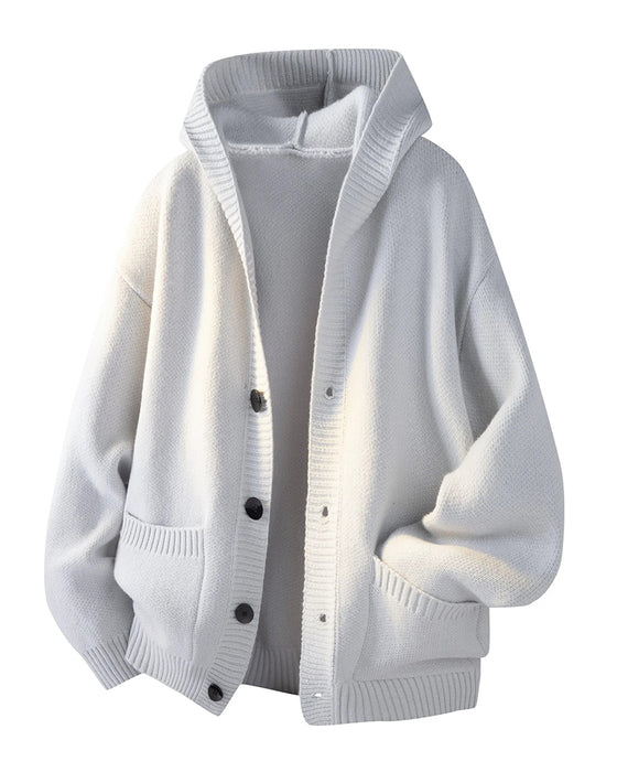 Cardigan Hætte Knap Lomme Herre