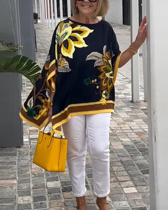 Løs Afslappet Bluse Med Print