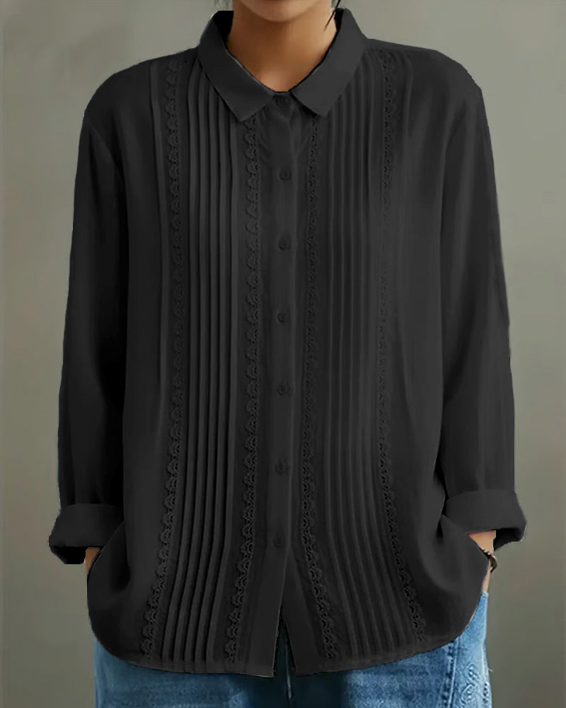 Skjorte Dukke Krave Ensfarvet Langærmet