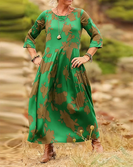 Kjole med temperament retroprint