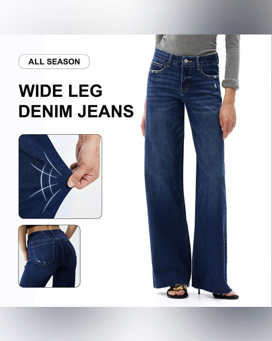 Jeans Lomme Knap Bredt Ben