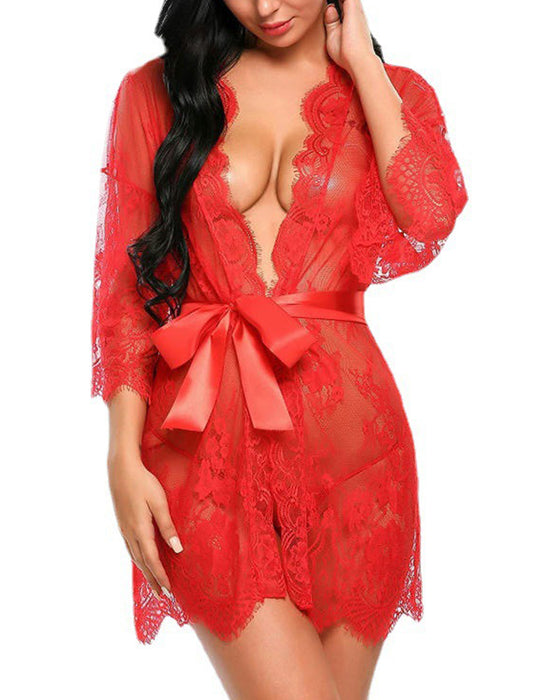 Sexet ensfarvet blonde pyjamas