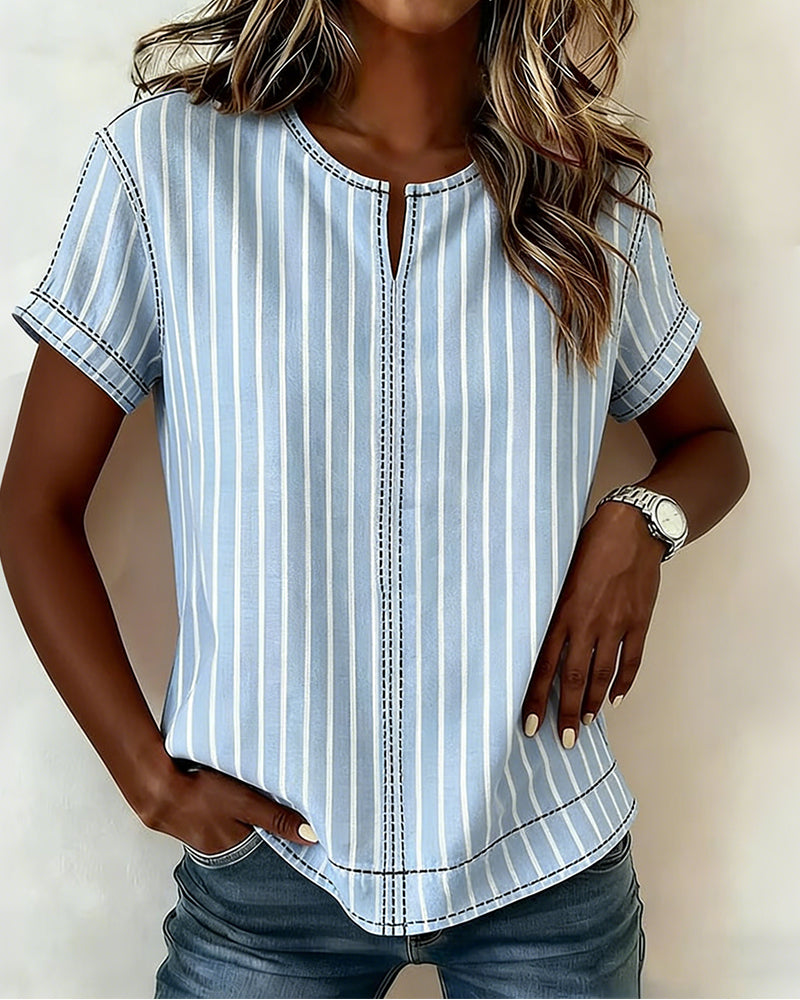 T-Shirt Enkel Designer Stribet