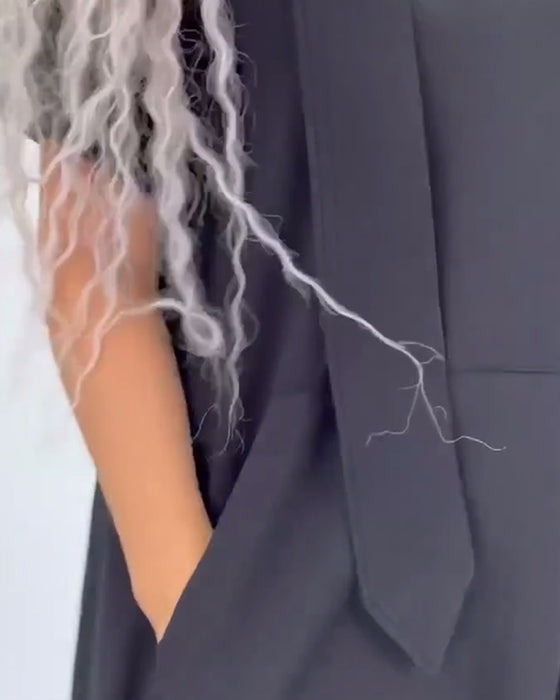 Kjole Ensfarvet Hættetrøje Casual