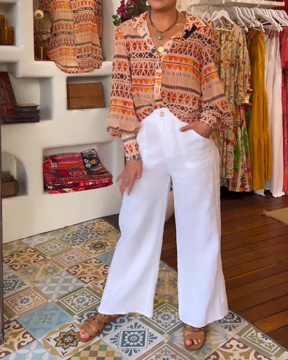 Skjorte med retro print