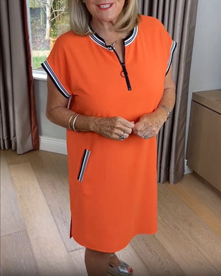 Kjole Halv-Lynlås Kontrastfarve Sport