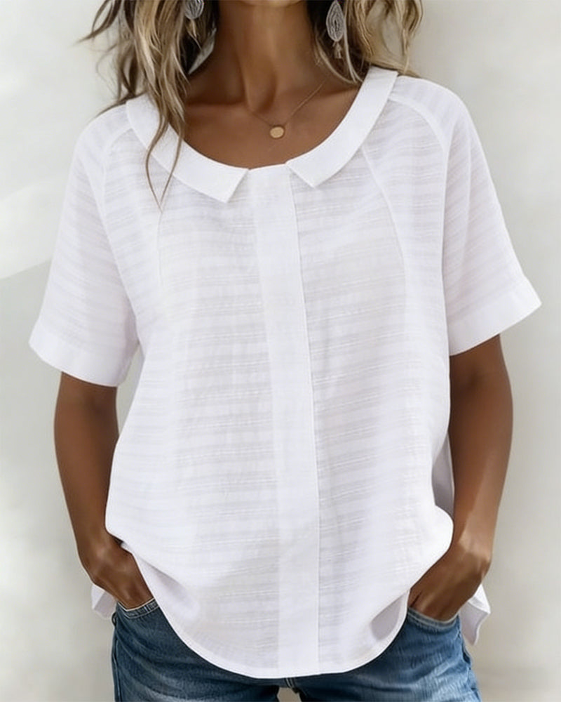 Bluse Tekstureret Peter Pan Krave