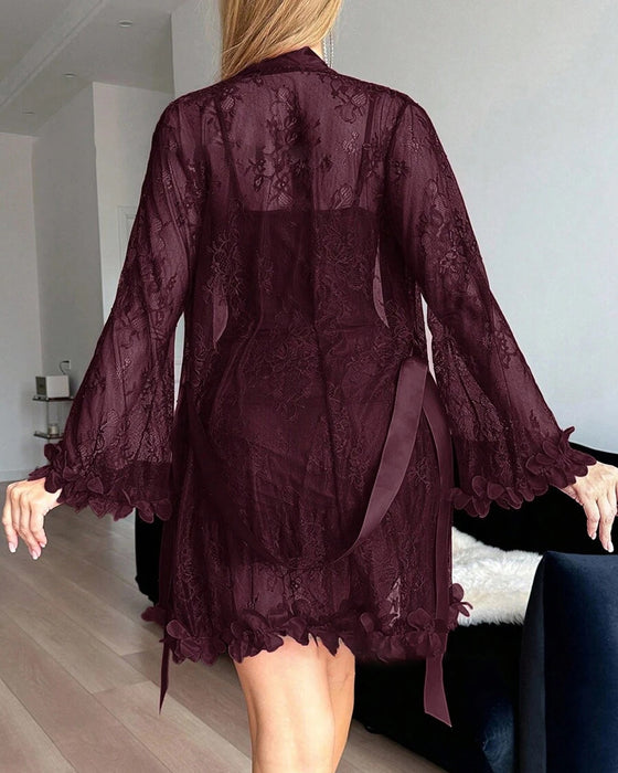 Kjole Blonde Cover-Up Spaghettistropper Blondekant Pyjamas