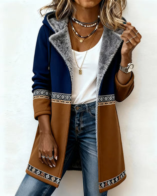 Fashionabel Langærmet Frakke Med Hætte