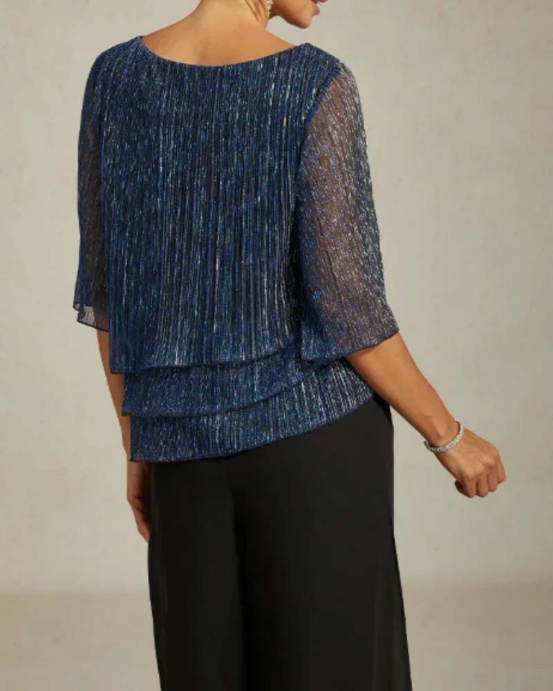 Stilfuld T-Shirt Med Rund Hals