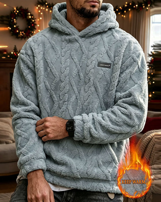 Herre Vinter Jacquard Mønster Hoodie