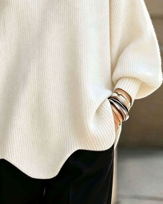 Pullover Enfarvet Revers