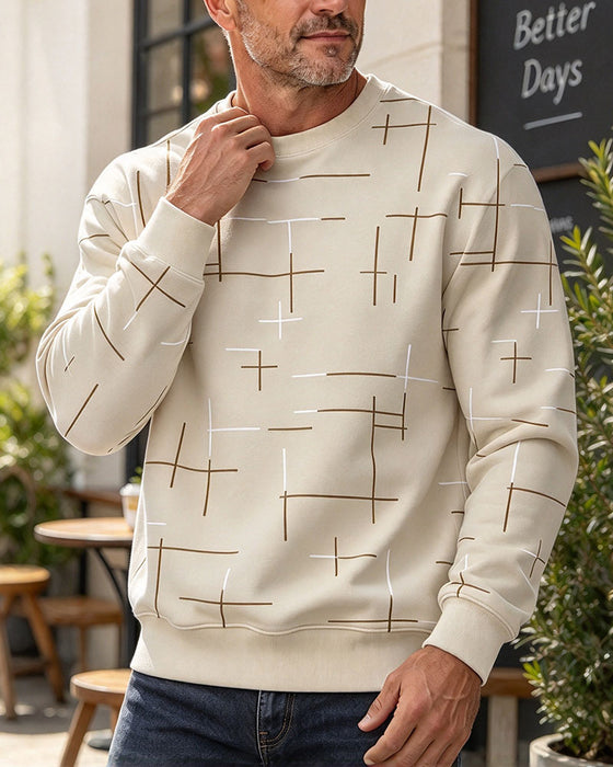 Sweatshirt Herre Afslappet Linje