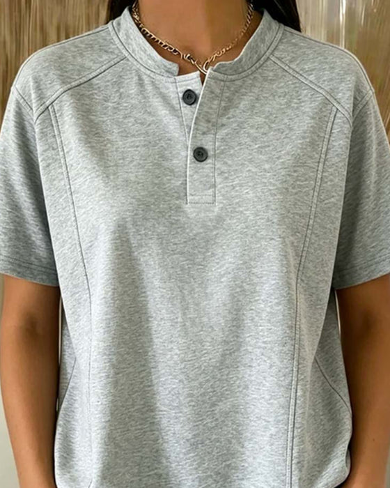 T-Shirt Afslappet Ensfarvet