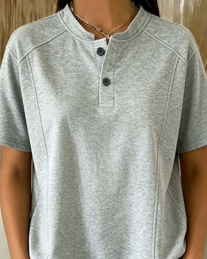 T-Shirt Afslappet Ensfarvet