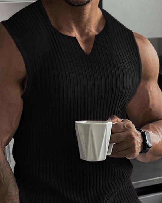 Herre Tanktop Ensfarvet Sport Afslappet
