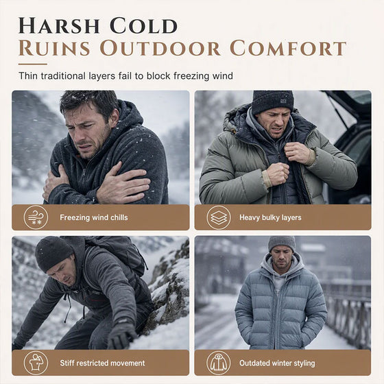 Herre Vinter Jacquard Mønster Hoodie