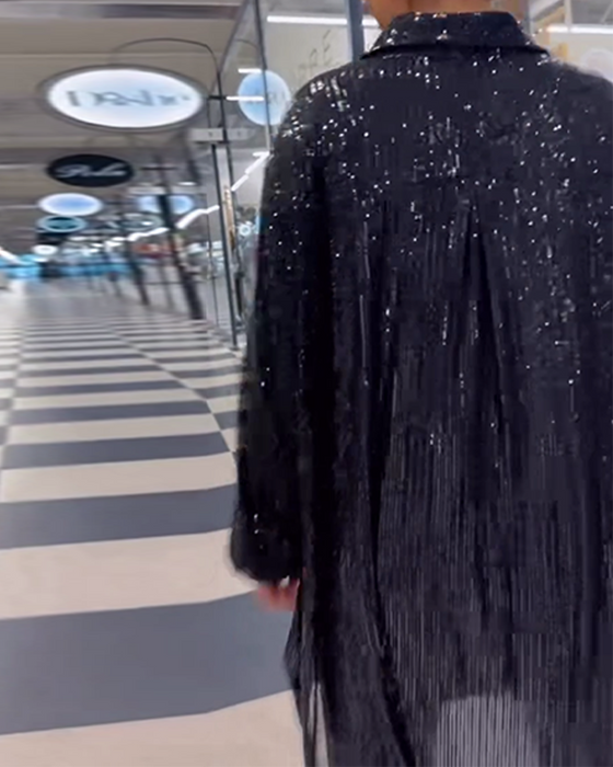 Casual skjorte med pailletter