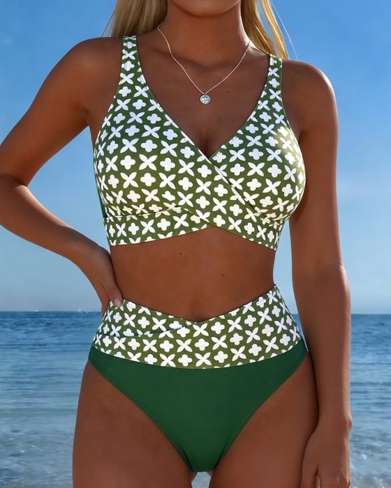 Bikini Fire Blad Blomst Kryds Omslag