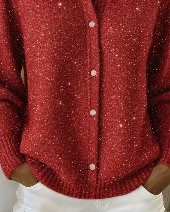 Cardigan Slag Casual Lang Ærme