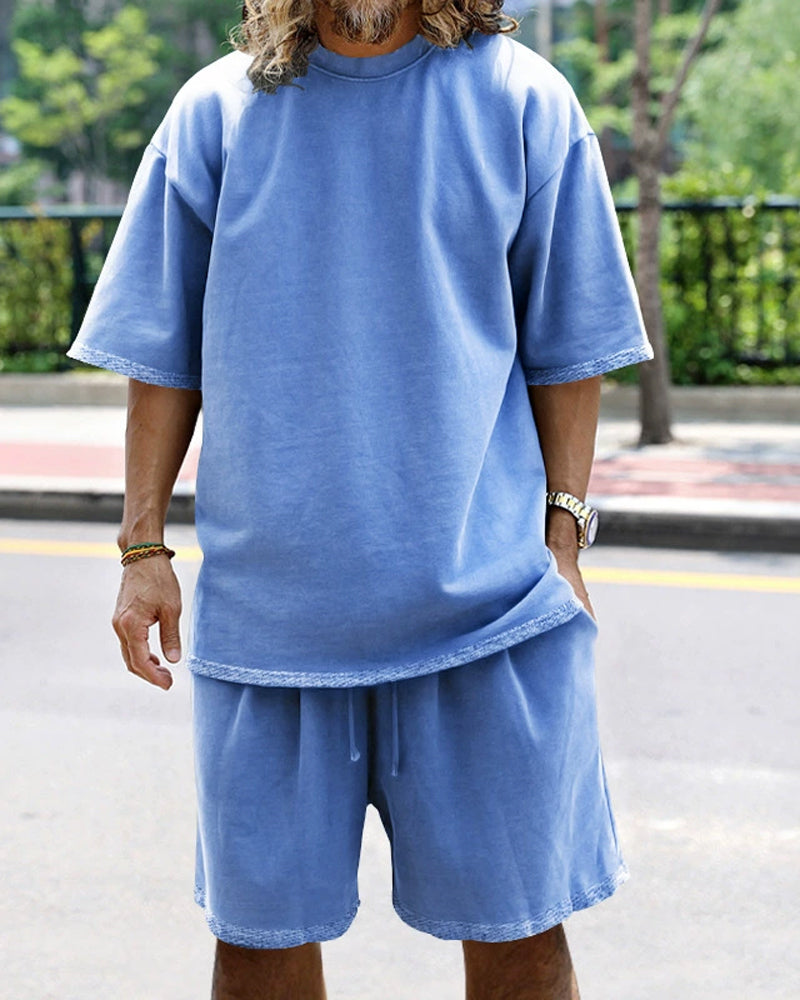 Afslappede Ensfarvede Ærmeløse Sportssæt