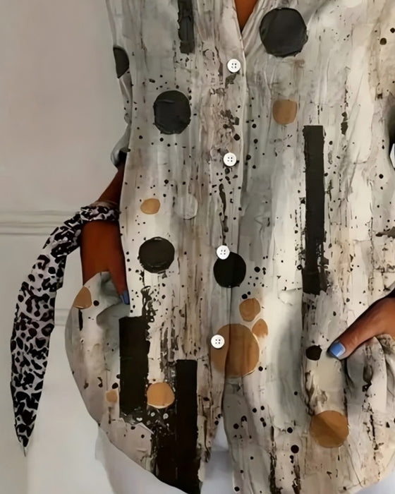 Prikket Moderne Skjorte Med Krave