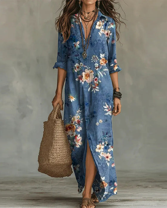 Kjole Blomstret Print Maxi