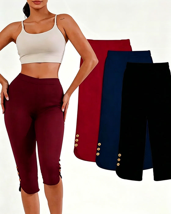 Leggings Ensfarvet Slim-Fit Afkortet