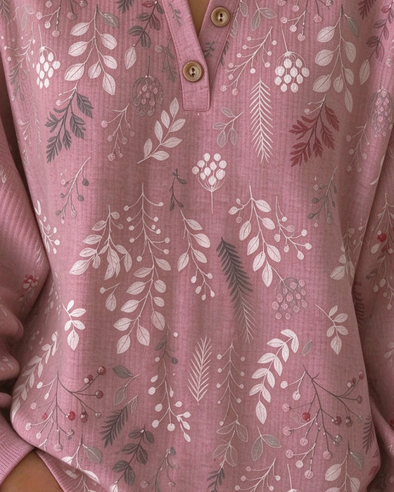 Sweatshirt Vaffel Henry Krave Blomstermønster