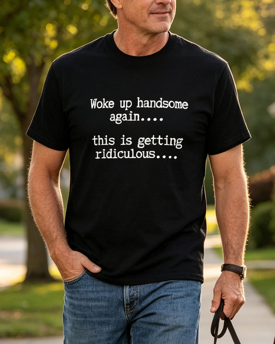 Herre T-Shirt Bogstav Tryk Rund Hals