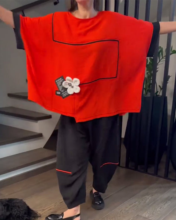 Sæt Løse Bloomers Casual Farveblokering