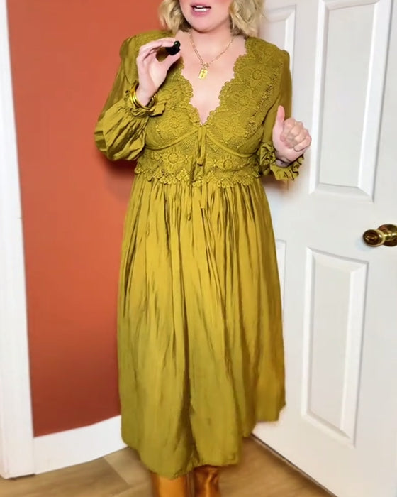 Kjole elegant v-hals blonde