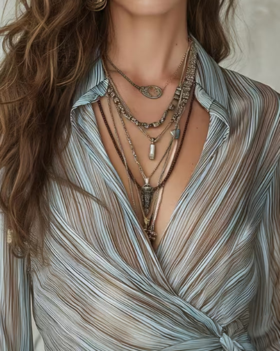 Bluse Slag Stribe Twist Knude