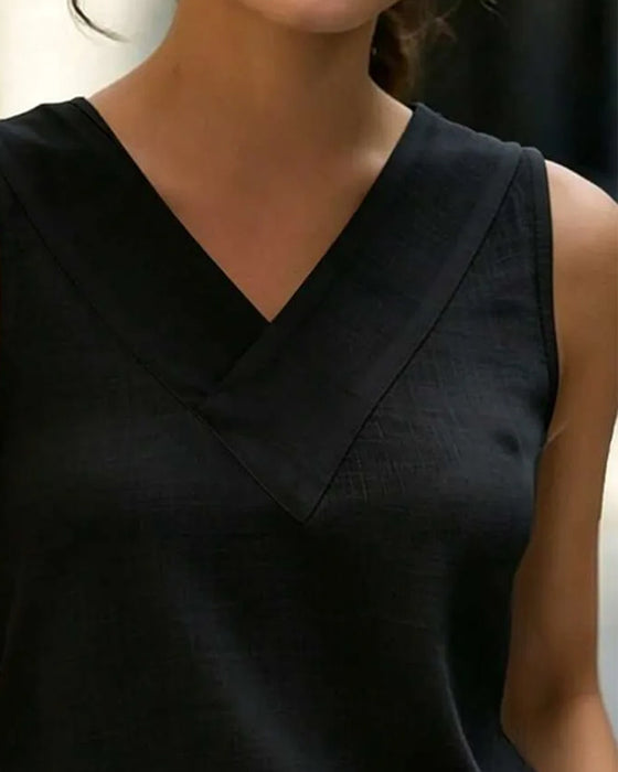 Tank Top Ærmeløs V-Hals Kors