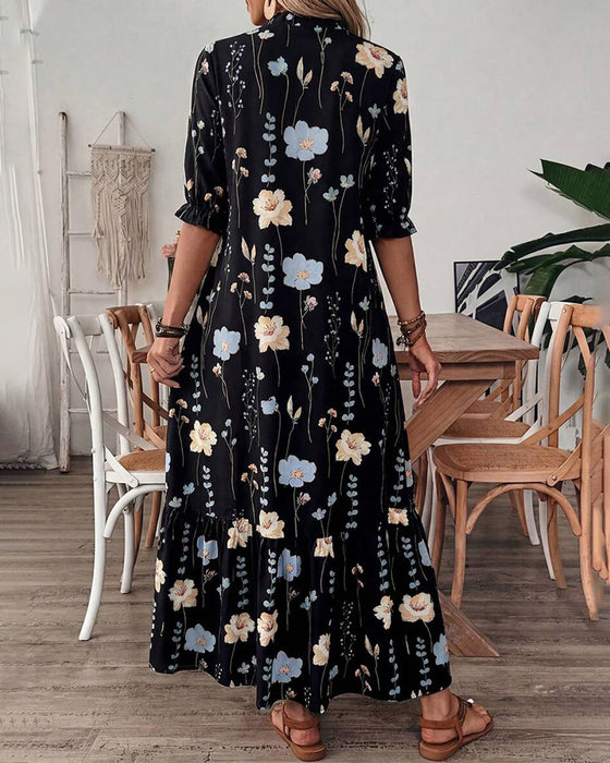 Kjole Blomstrende Slag Maxi