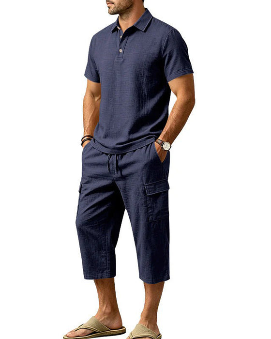 Set Polo Top Capri Bukser