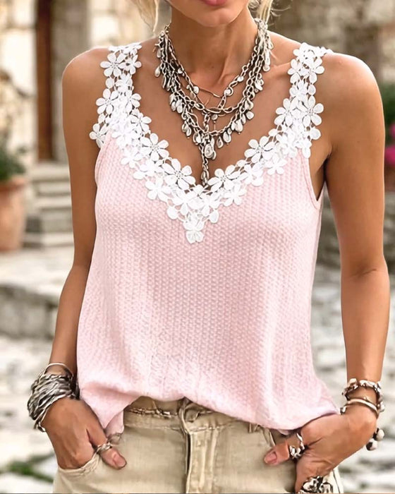 Cami Top Tredimensionel Blonde Stroppet