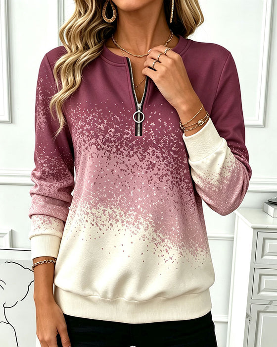 Sweatshirt Lynlås Gradient Kontrast