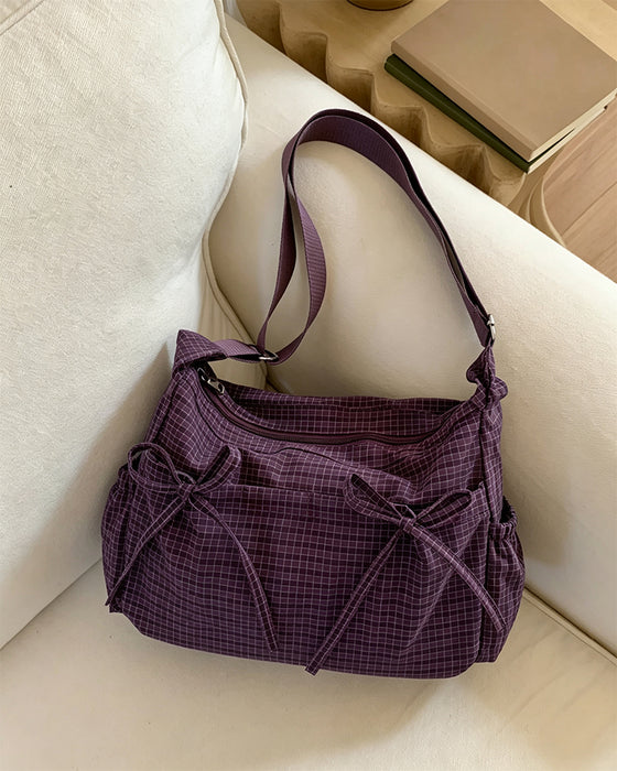 Taske Sløjfe Terningmønstret Crossbody
