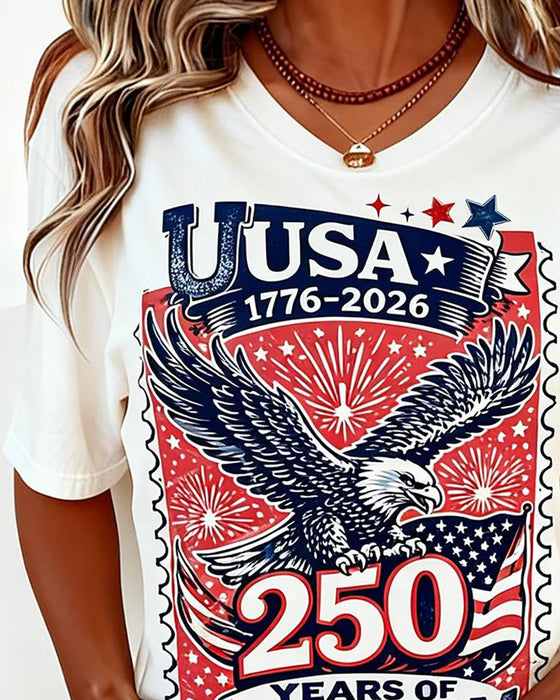 T-Shirt Crew Neck Eagle Print