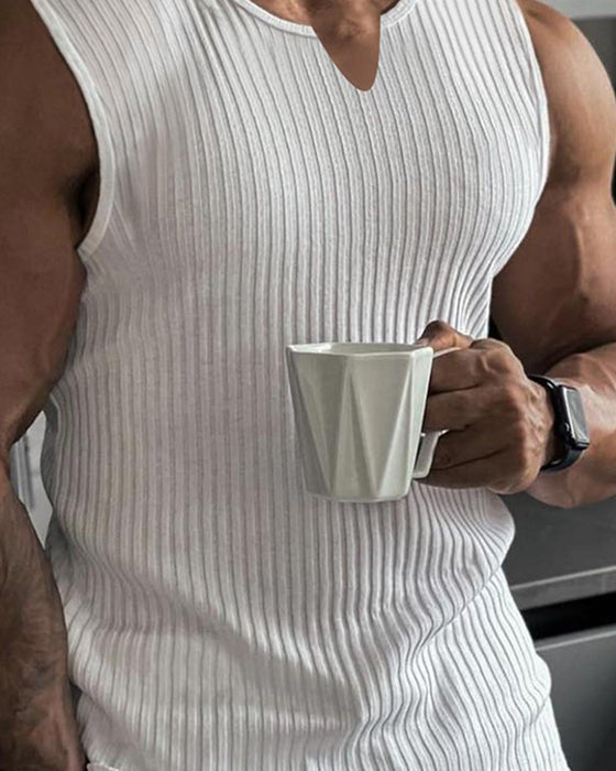 Herre Tanktop Ensfarvet Sport Afslappet