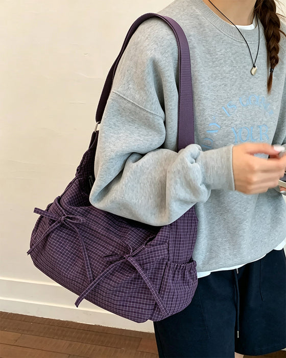 Taske Sløjfe Terningmønstret Crossbody